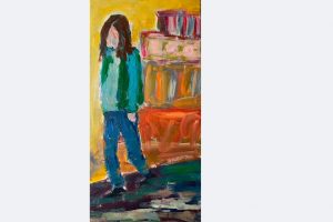 Miriam Saric, "Lisa", Acryl auf Leinwand, im Rahmen 30x45 cm, 2021