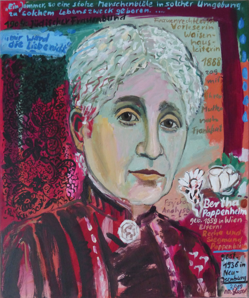 Portrait Bertha Pappenheim, 2019, x 50 cm. Öl-Lwd