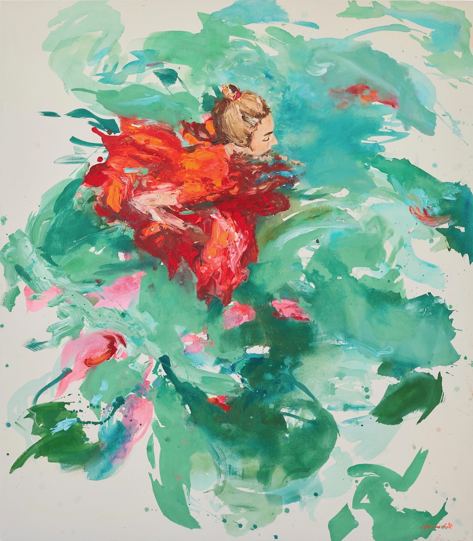 `Feu`, 160 x140 cm, Acryl auf Leinwand, 2023
