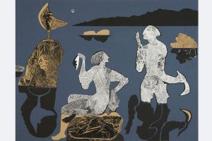 "Geburt eines neuen Sterns", Elena Schoch, 50x65 cm, Monotypie/Collage auf Papier, 2020