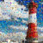 Schöne Aussichten, 2018, Mosaikpixelbild aus Kunststoffabfällen des Dualen Systems, Neuenburger Kunstwoche