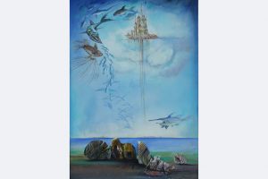 Wolfgang Steiner, "Invasion der Fische" 50 x 70 cm Öl 1.550,- € (mit Rahmen)